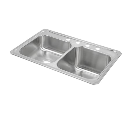 Elkay Celebrity Stainless Steel 33 X 22 X 10-1/4 Equal Double Bowl Top Mount Sink STCR3322R5